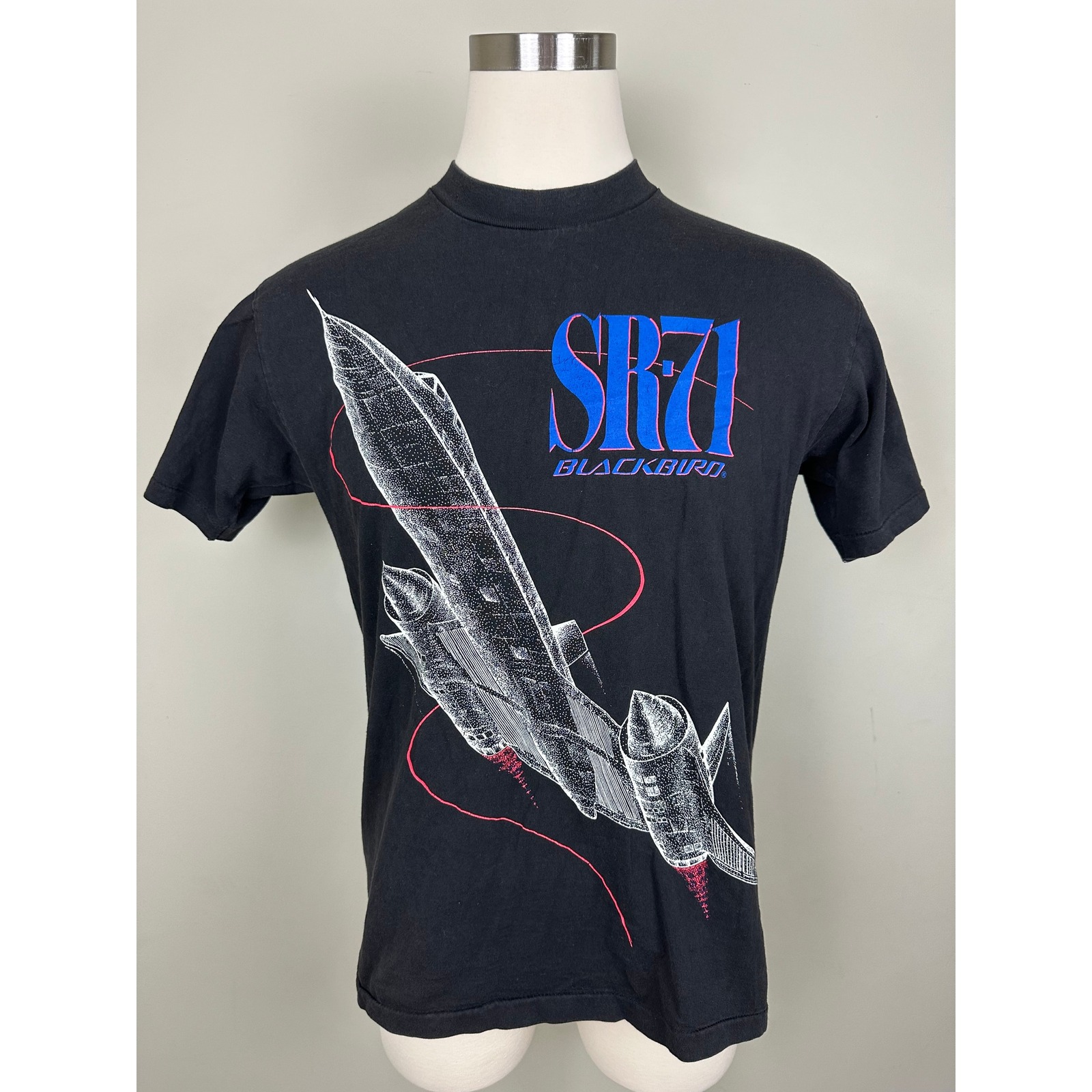 Vintage 90s Sr-71 Blackbird T-Shirt Usa Made Oneita Power-T Aircraft Tee Large
